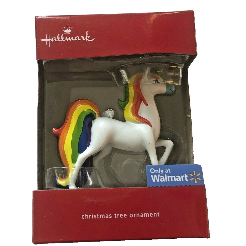 Hallmark Rainbow Mane UNICORN Walmart Exclusive Pride Christmas 2018 Red Box NIB
